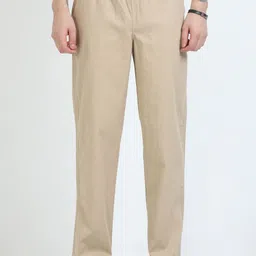 U.S. PITCHERS Men Solid Straight Fit Mid-Rise Flat Front Regular Trousers-picture-12