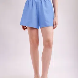 MILOST Women Loose Fit High-Rise Linen Shorts-picture-11