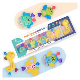 R for Rabbit Jingle Safari Rattles & Teether Set Pack of 5 (Color May Vary)-picture-22
