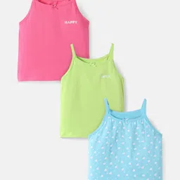 Pine Kids Cotton Knit Singlet Sleeves Slips with Hearts Print Pack of 3 (Colour May Vary)-picture-27
