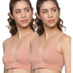 &Circus Modal Pack Of 2 Solid Maternity Bra With Nursing Access - Peach-picture-27