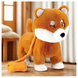 Tickles Shiba Puppy Dog Soft Stuffed Plush Animal Toy for Kids Boys & Girls Birthday Gift (Color: Brown Size: Length 26 cm)-picture-11