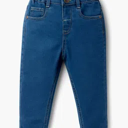 Babyhug Denim Full Length Wahsed Jeans With Stretch - Blue-picture-23