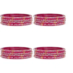 SOMIL Set Of 16 Artificial Stone Studded Bangles-picture-22