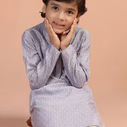 KISAH Boys Regular Thread Work Kurta with Pyjamas image 3
