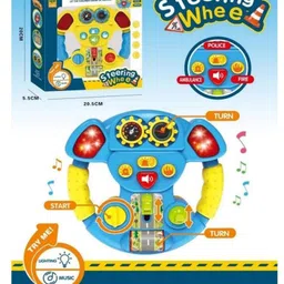 Azhari Steering Wheel Toy With Musical Driving Wheel Toys Racing Game with Light Portable Pretend Play Learning Educational Toys for Kids - Color May Vary image 3