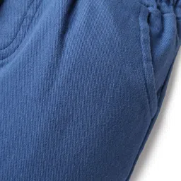 Ollypop Textile Knit Full Length Solid Color Trouser - Blue image 3