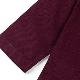 INFINITY Corduroy Cotton Woven Full Sleeves Abstract Patch Detailed Jacket - Maroon image 5