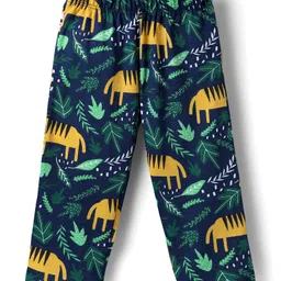 Babyhug Cotton Knit Half Sleeves Co-ords Night Suit With Animals Print - Navy Blue image 4