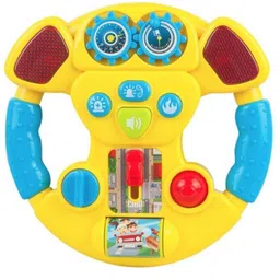 Azhari Steering Wheel Toy With Musical Driving Wheel Toys Racing Game with Light Portable Pretend Play Learning Educational Toys for Kids - Color May Vary image 4