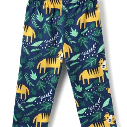 Babyhug Cotton Knit Half Sleeves Co-ords Night Suit With Animals Print - Navy Blue image 5