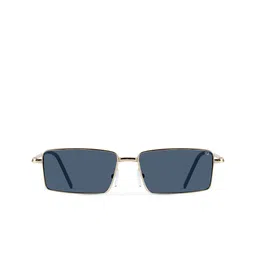 Woggles Unisex Blue Lens & Gold-Toned Rectangle Sunglasses with image 3
