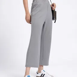 glitchez Women Urban Flair Textured High-Rise Crop Trousers-picture-13