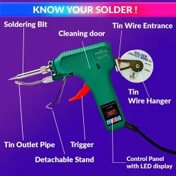 amicitools Amici Tools Electric Soldering Iron 80 W 220 VAC with Adjustable Temperature, Solder Wire & Solder Feeder image 3