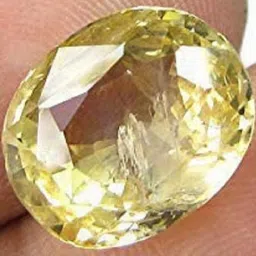 Sidharth Gems 9.25 Ratti 8.25 Crt Yellow Sapphire Ring image 1