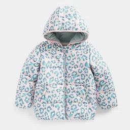 mothercare Girls Leopard Printed Hooded Tailored Jacket-picture-50