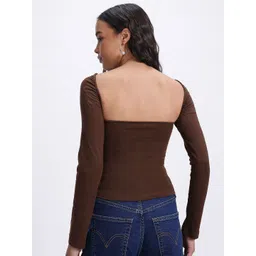 glitchez Typo Art Print Styled Back Crop Fitted Top image 3