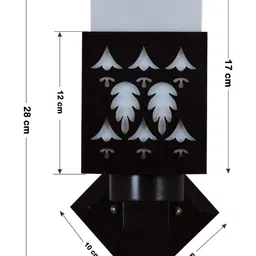 Gojeeva Black Wood Square Wall Lamps image 2