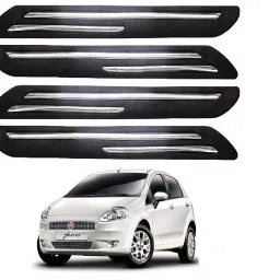 SCA Rubber Car Side Bumper Protector Guard with Double Chrome Strip for Fiat Punto All Model Black (Set of 4)-picture-41