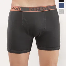 Sporto by Macho Men Pack Of 4 Outer Elastic Cotton Short Trunks-picture-21