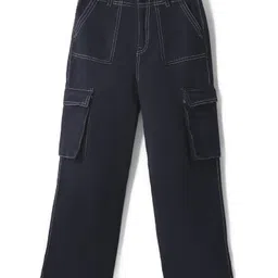 kookie kids india Kookie Kids Full Length Trousers With Front Pockets - Black image 1