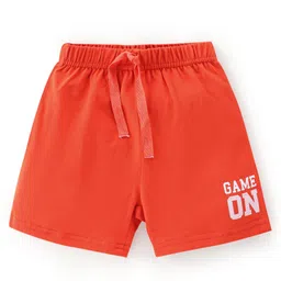 Babyhug Cotton Single Jersey Knit Shorts Stripes & Soccer Ball Print Pack Of 3 - Blue Red & White image 2