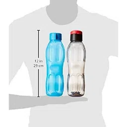 Signoraware 1Litres Aqua Fresh BPA Free Plastic Water Bottle, Food Grade, Ergonomic Latest Style For Kids Adults Office School, Wide Mouth (1000 mL, Set Of 3 Free, Assorted Colors) image 2