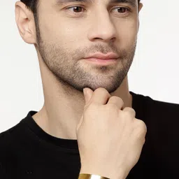 The Roadster Lifestyle Co Men Gold-Plated Cuff Bracelet-image-52