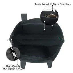 Ecoright Large Zipper Tote Bag - Save Our Seas (Black) image 4