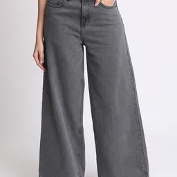 The Roadster Lifestyle Co Women High-Rise Wide Leg Cotton Jeans-picture-20