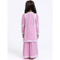 Sangria Girls Pink Pure Cotton Kurta with Sharara image 4