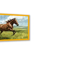 nestroots Blue & Brown Run With The Wind Horse Canvas Wall Art image 2