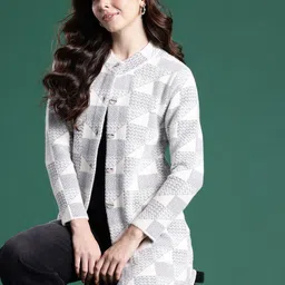 Cayman Women Woollen Longline Cardigan-image-4