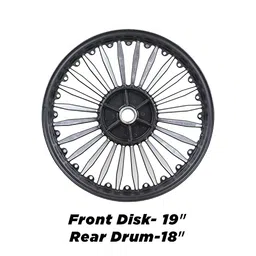 Allextreme Heavy Duty 19 inch (48.2 cm) Front and 18 inch (45.7 cm) Rear Alloy Wheel for Bullet Classic Single Disc, SST4D6CD (Pack of 2) image 5