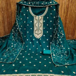 Panzora Floral Embroidered Unstitched Dress Material image 2