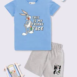 YK X Minute Mirth Boys Printed Pure Cotton T-shirt with Shorts-picture-12