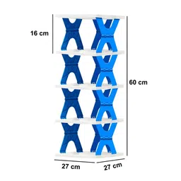 Rmerchants Blue & White 4-Layer Shoe Rack image 3