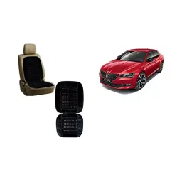 Auto Pearl Car Wooden Bead Seat Cushion with Velvet Border Compatible for Superb 2019 Set of 2 Pcs-picture-42
