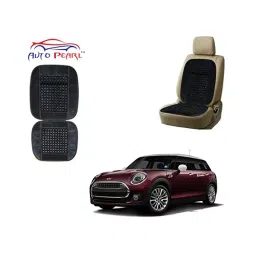 Auto Pearl Car Wooden Bead Seat Cushion with Grey Velvet Border Compatible for Clubman - 2 Pcs-picture-14