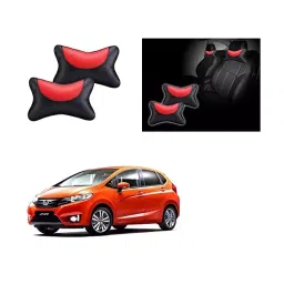 Auto Pearl Black and Red Designer Car Neck Rest Pillow Compatible for Honda Jazz 2015-picture-34