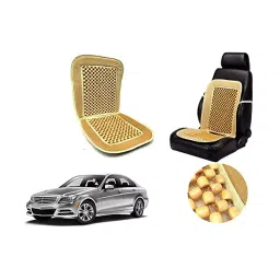 Auto Pearl Car Wooden Bead Seat Cushion with Beige Velvet Border Compatible for Mercedes-Benz C250-picture-35