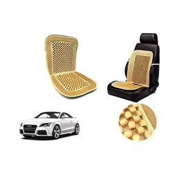 Auto Pearl Car Wooden Bead Seat Cushion with Beige Velvet Border Compatible for Audi TT-image-76
