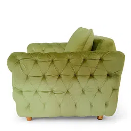 Ikiriya Green Pine Wooden Contemporary 1 Seater Sofa Chair image 4
