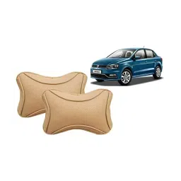 Auto Pearl Beige Dots CV Car Neck Rest Pillow Compatible for Volkswagen Ameo-picture-14