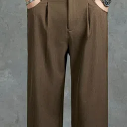 StyleCast x Revolte Men Pleated Mid-Rise Regular Fit Parallel Trousers image 2