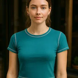 DressBerry Women Solid Round Neck Pure Cotton Slim Fit T-shirt-image-15
