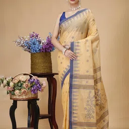 SLAGHA Woven Design Pure Cotton Handloom Taant Saree-image-74