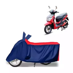 Auto Pearl Polyester Two Wheeler Cover for Hero Electric Electric Dash (Red Blue)-picture-27