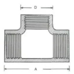 Unik 50 mm Galvanized Iron Tee image 2