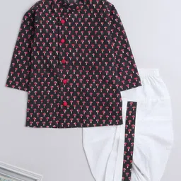 The Magic Wand Full Sleeves Abstract Motif Printed Coordinating Kurta & Dhoti Set - Grey-picture-12